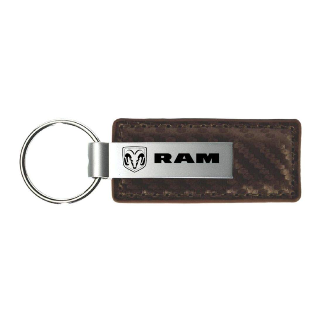 Dodge Ram braun Carbon Faser Leder Logo Schlüsselanhänger Dodge Ram braun Carbon Faser Leder Logo Schlüsselanhänger von DODGE