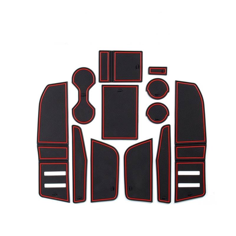 DOFABI Staubdichtes Pad, for Audi, for Q3 F3 2019~2022 2018 Auto-Innenraum-Gummi-Anti-Rutsch-Matte Türschlitz-Rillenbecher-Kissen-Untersetzer-Zubehör Konsolenmatte(Size:White) von DOFABI