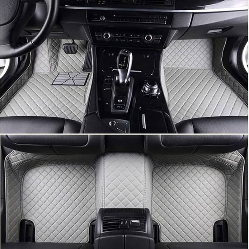 Auto FußMatten Nach Maß für Citroen DS9 2021-2024,Leder Bodenmatte Fussmatten Automatten Vorne Hinten VollstäNdige Abdeckung Teppichschutzmatten Zubehör,G-Gray von DOFFO