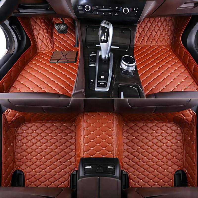 Auto FußMatten Nach Maß für Nissan Note E13 2013-2023,Leder Bodenmatte Fussmatten Automatten Vorne Hinten VollstäNdige Abdeckung Teppichschutzmatten Zubehör,I-Brown von DOFFO