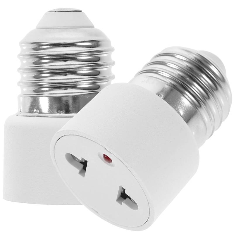 DOITOOL E27 Adapter Steckdose, 2-Teilige E27 Adapter Steckdose, E27 Auf Steckdosefassung E-Stift Sockel Steckdosenstecker Licht, Steckdose Für Lampenfassung Adapter E27 Auf Steckdose von DOITOOL