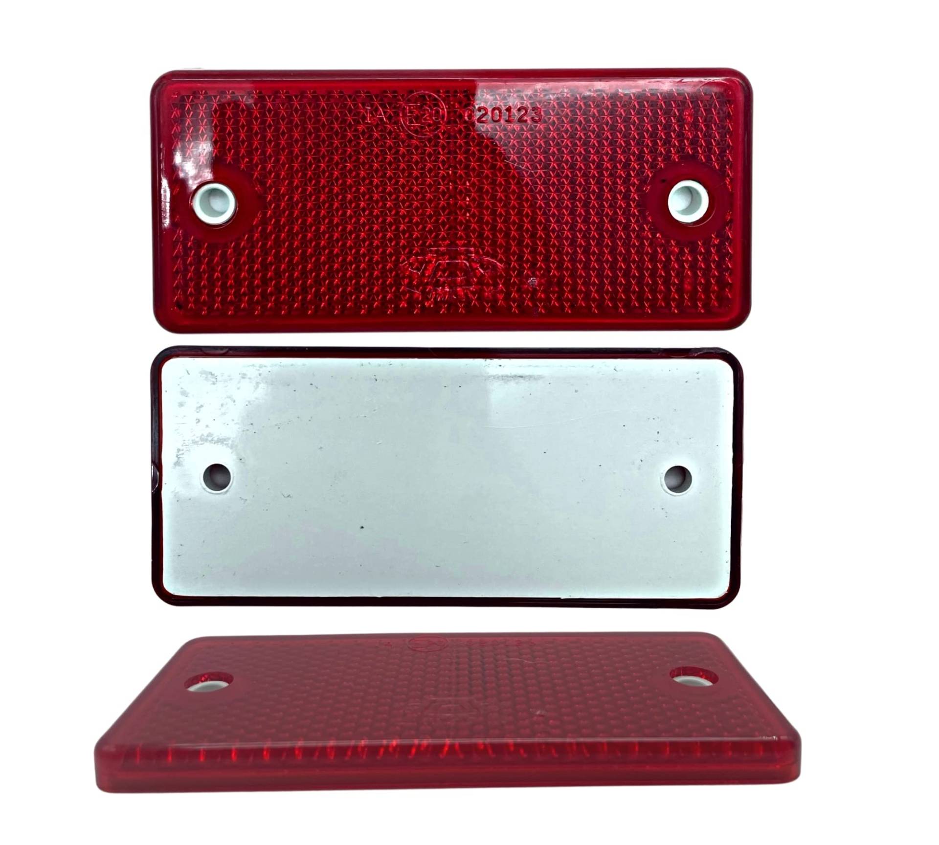 DOJA Barcelona | Anhänger Reflektor Rechteckig | Rückstrahler Universal | Pack 10 Rot | Anhänger Beleuchtung, Reflektoren Aufkleber, Auto Reflektoren, Motorrad Reflektorband, Wohnwagen Katzenaugen von DOJA Barcelona