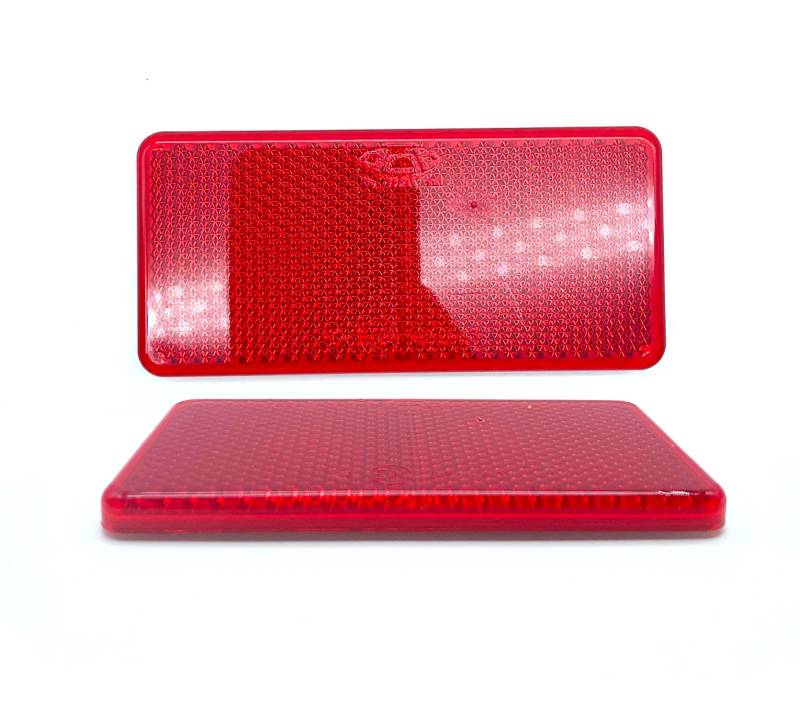 DOJA Barcelona | Anhänger Reflektor Rechteckig | Selbstklebend Rückstrahler | Pack 10 Rot | Anhänger Beleuchtung, Reflektoren Aufkleber, Auto Reflektoren, Motorrad Reflektorband, Katzenaugen von DOJA Barcelona