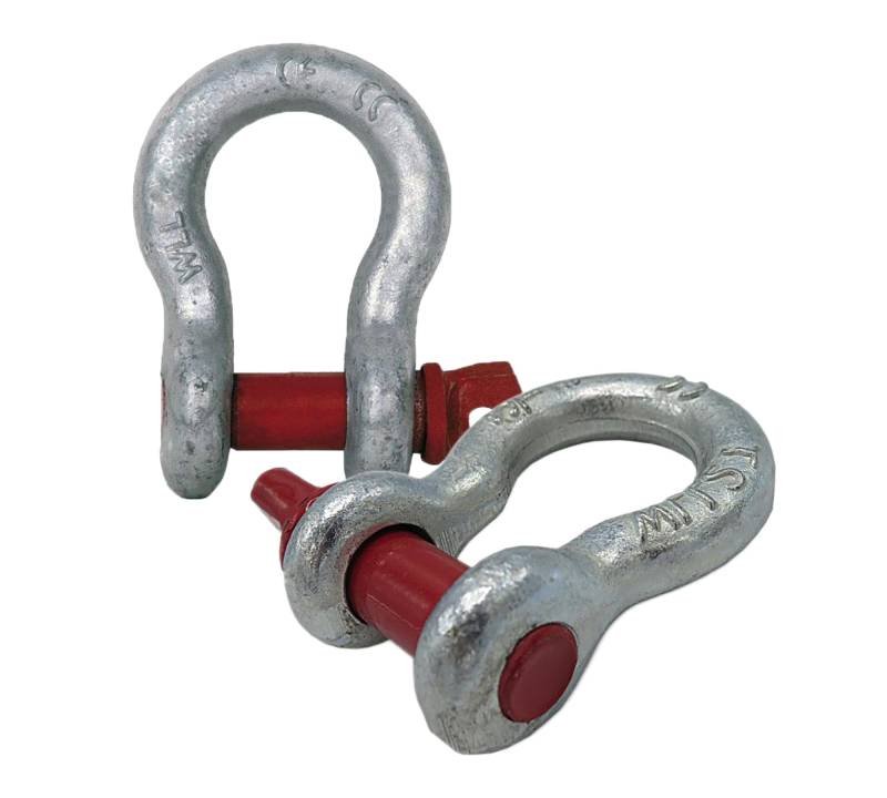 DOJA Industrial | Stahl Schäkel |Pack 2| 2 tonnen | Schekel groß perfekt zum und Heben mit Schlinge | Schaekel verzinkt fur Anker oder 4x4 Offroad zubehör karabiner Slackline kettenzug spanngurte von DOJA Barcelona
