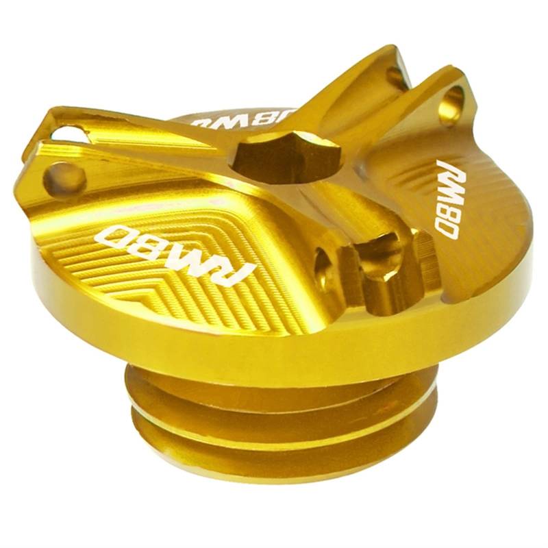 DOKLY Motorradzubehör Motorölbecher Öleinfülldeckel Für Suzuki RM 85L RM125 RM250 RM80 RM85 RM85L RMX250 RMX250S (Farbe : Gold) von DOKLY