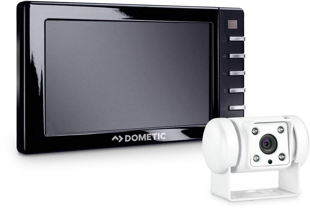 DOMETIC PerfectView RVS 545 Rückfahrvideosystem mit weisser Farbkamera für die Konsole und 5" Monitor von DOMETIC