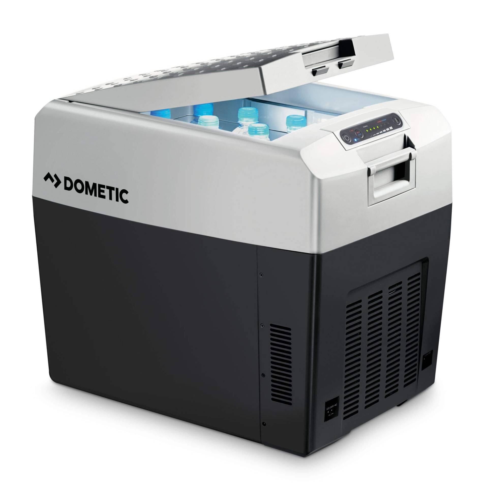 DOMETIC TropiCool TCX 35 - tragbare elektrische Kühlbox, 33 Liter, 12/24 V und 230 V für Auto, Lkw, Boot, Reisemobil und Steckdose, Grau von DOMETIC