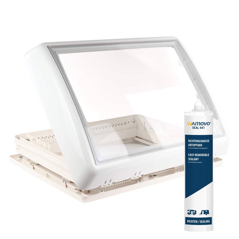Dometic Midi Heki 70 x 50 cm für Dachstärke 30-34 mm mit Zwangsbelüftung + Wamovo Dichtmittel für Wohnwagen oder Wohnmobil von DOMETIC