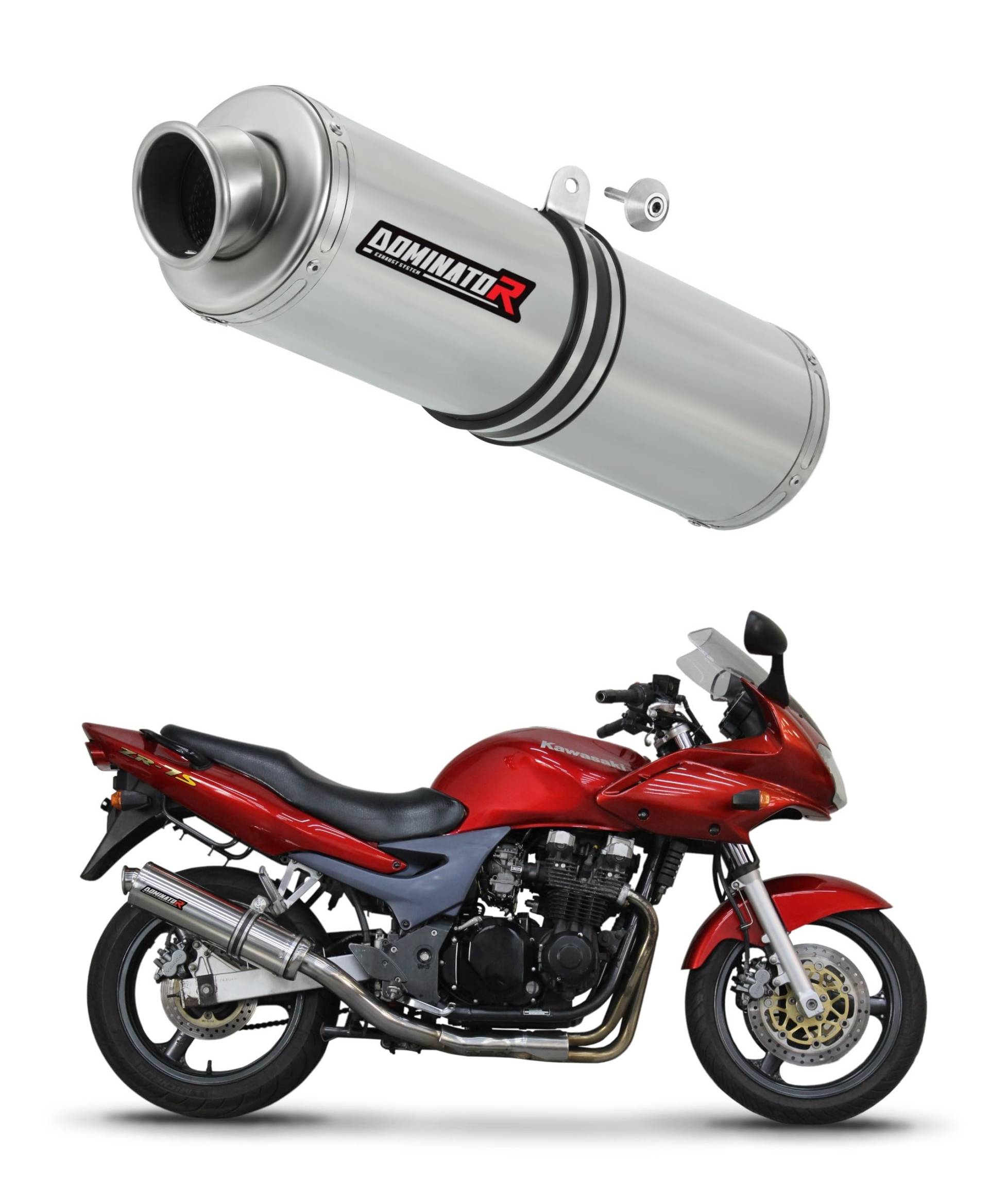 DOMINATOR EU genehmigt Auspuff Endschalldämpfer ST kompatibel mit ZR7 / ZR7S 1999-2004 von DOMINATOR EXHAUST SYSTEM