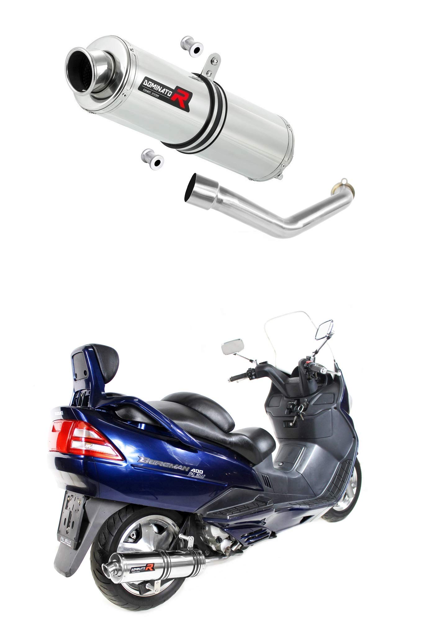 DOMINATOR Schalldämpfer Auspuff ST kompatibel mit BURGMAN 400 1998-2002 DOMINATOR Schalldämpfer Auspuff ST kompatibel mit BURGMAN 400 1998-2002 von DOMINATOR EXHAUST SYSTEM