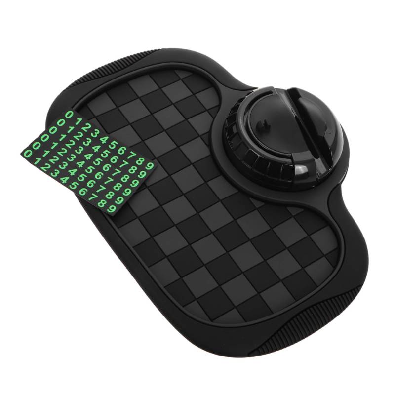 DONFAMDS 1 Satz Antirutschmatte Für Die Mittelkonsole Nummernschild Für Vorübergehendes Parken Auto-armaturenbrett-zubehör Autotelefonhalter Mit Temporärer Parkfunktion Black PVC von DONFAMDS