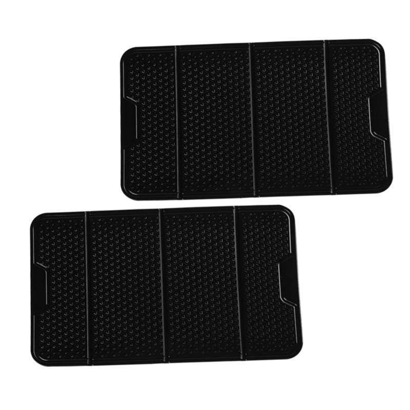 DONFAMDS 2 Stück Handyhalter Teppich Antirutschunterlage rutschfeste Telefonunterlage Fürs Auto Anti-rutsch-griffpolster Für Das Armaturenbrett Dashboard-Fach Armaturenbrett Matte Black Pu von DONFAMDS