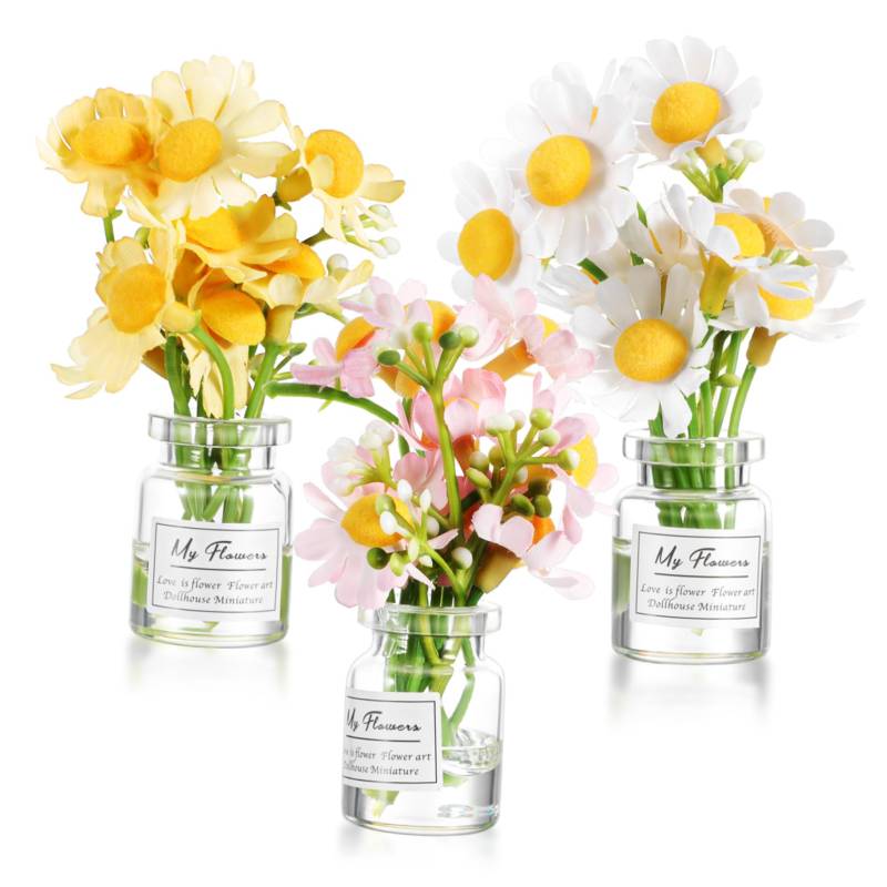 DONFAMDS 3 Stück Autovasen Ornament Mini Süße Auto Armaturenbrett Dekoration Autoblumenvasen Ästhetische Autodekorationen Für Frauen Hängendes Autozubehör Künstlich Winziges von DONFAMDS