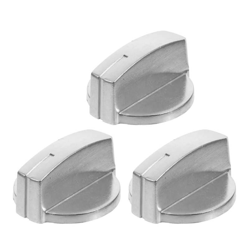 DONFAMDS 3 Stück Herdschalterknopf küchenutensilien Set Range-Ersatzknöpfe Gasherdknöpfe universelle Bereichsknöpfe Knopf für Gasherd Herdknöpfe universal Ofenknopf Rostfreier Stahl Silver von DONFAMDS