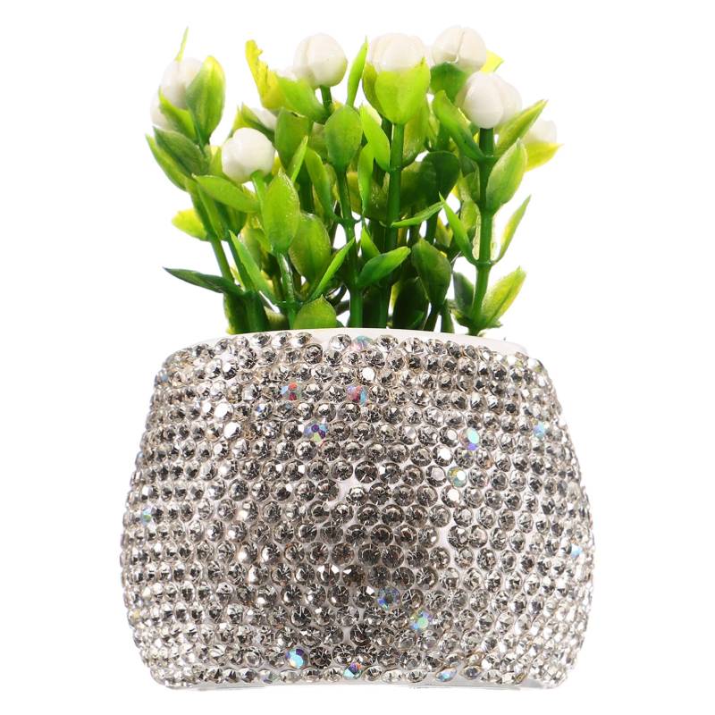 DONFAMDS Auto-Innendekoration Auto-Armaturenbrett-Blumen Auto Inneneinrichtung süßes Auto-Armaturenbrett auto blumentopf Auto Blumendekor süßes Armaturenbrett- Plastik Weiß von DONFAMDS