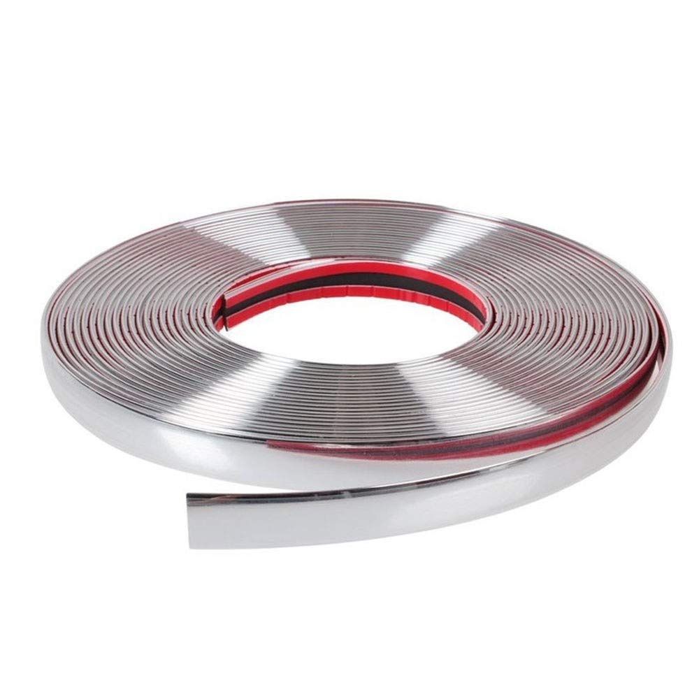 DONGKER Chrom Zierleiste, 10/12/15 mm x 15 M Flexible Auto Chromleiste, Universal Selbstklebend Auto Styling Strip, Chrom Selbstklebend Chromstreifen, Silber DONGKER Chrom Zierleiste, 10/12/15 mm x 15 M Flexible Auto Chromleiste, Universal Selbstklebend Auto Styling Strip, Chrom Selbstklebend Chromstreifen, Silber von DONGKER