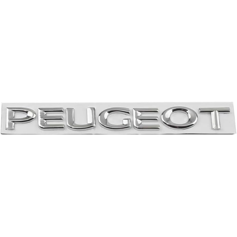 Auto Emblem Aufkleber für Peugeot 107 2012 2013 2014,Front Motorhaube Kofferraum 3D Logo Heckklappen Buchstaben Selbstklebende Ersatz Dekoration Styling Zubehör,Peugeot(Silver) von DONHEK