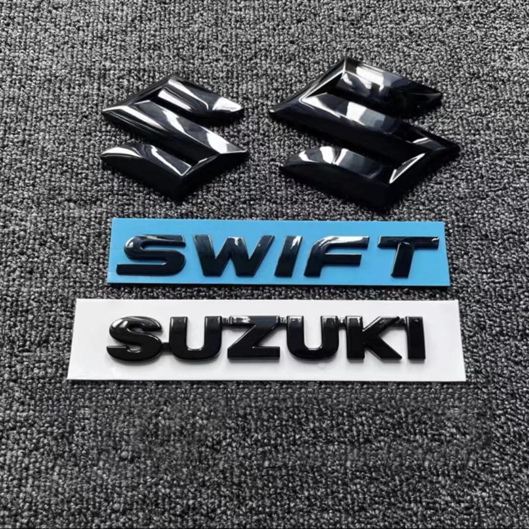 Auto Emblem Aufkleber für Suzuki Swift 2017-2023,ABS Kühlergrill Front Motorhaube Kofferraum 3D Logo Heckklappen Buchstaben Selbstklebende Ersatz Dekoration Styling Zubehör von DONHEK
