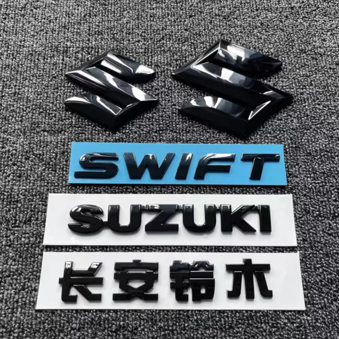 DONHEK Auto Emblem Aufkleber für Suzuki Swift 2017-2023,ABS Kühlergrill Front Motorhaube Kofferraum 3D Logo Heckklappen Buchstaben Selbstklebende Ersatz Dekoration Styling Zubehör von ZOUXO