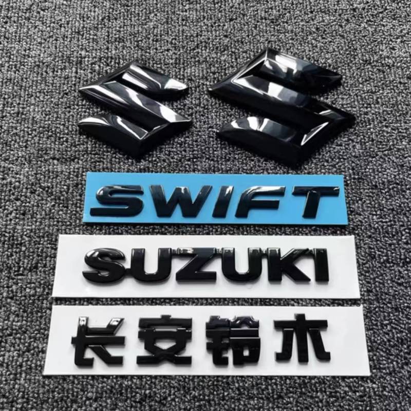 DONHEK Auto Emblem Aufkleber für Suzuki Swift 2017-2023,ABS Kühlergrill Front Motorhaube Kofferraum 3D Logo Heckklappen Buchstaben Selbstklebende Ersatz Dekoration Styling Zubehör von ZOUXO