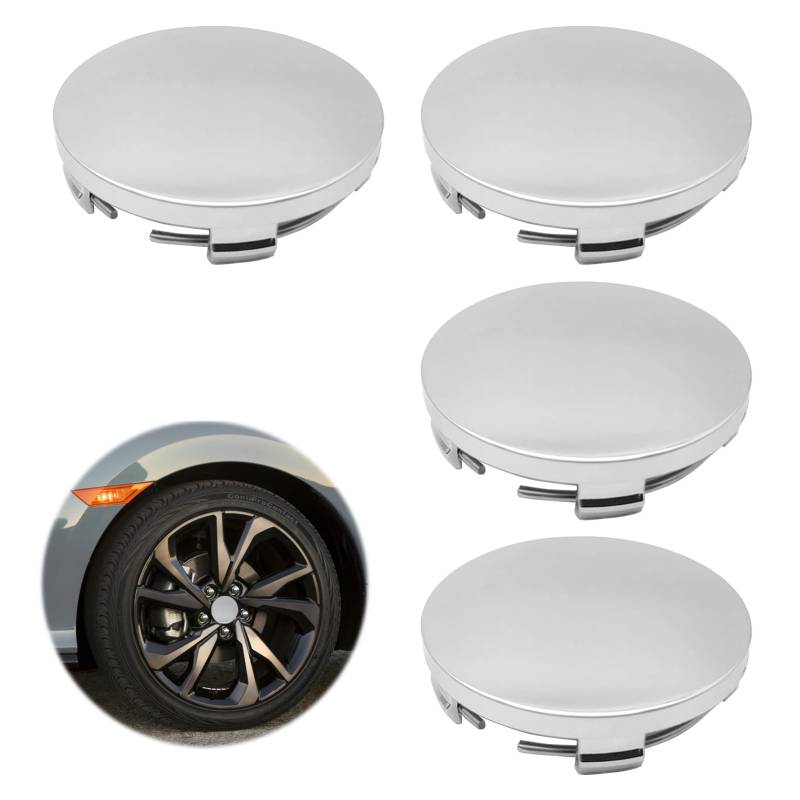 4 Stück Nabendeckel,Radnabenabdeckung 60mm, Radnabenkappen, Nabenabdeckung,Felgendeckel,Auto Radnabendeckel,Universal ABS Silber Nabenkappen, Felgenkappen Ersetzen Kompatibel mit VW und Audi von DONOONIS