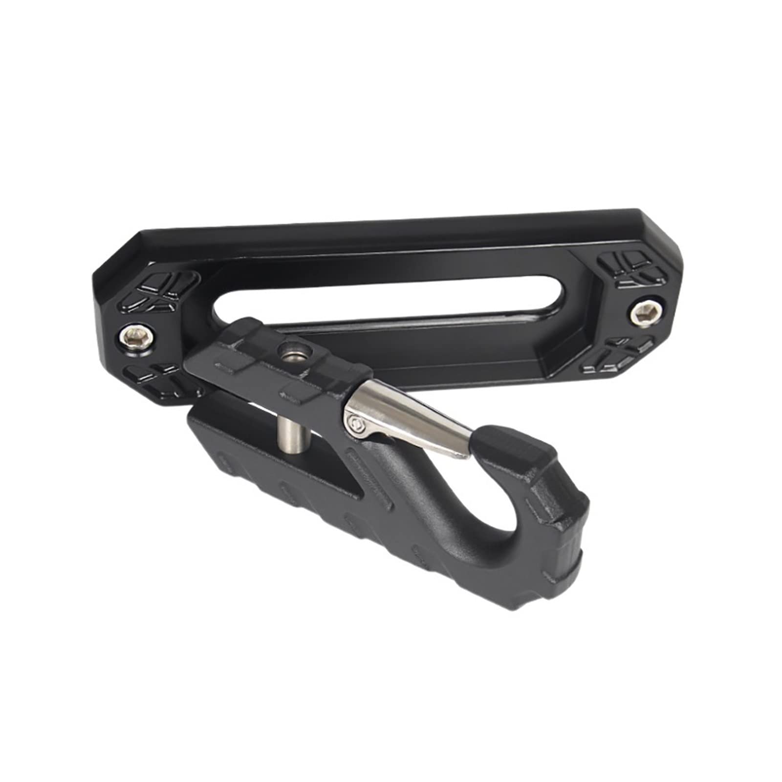 8T Windenseilführung kompatibel mit Jeep JL Wrangler Off Road 4x4 Windenseil Kabel Rettungsschäkel 4WD Anhänger Gurtband(One Set(Black)) von DOPQNYLZW