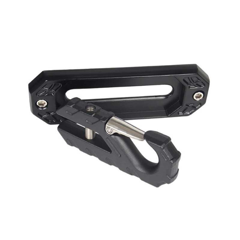 8T Windenseilführung kompatibel mit Jeep JL Wrangler Off Road 4x4 Windenseil Kabel Rettungsschäkel 4WD Anhänger Gurtband(One Set(Black)) von DOPQNYLZW