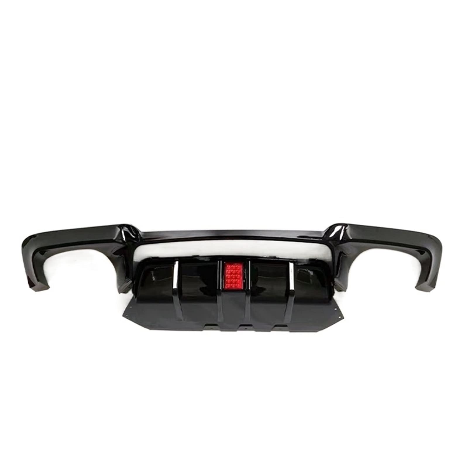 ABS-Kunststoff, glänzend schwarz, Heckstoßstangen-Lippendiffusor, Splitter, Spoiler, kompatibel mit BMW 5er-Serie F10 M5 M Sport 2011–2016, Heckstoßstangen-Diffusor(With led) von DOPQNYLZW