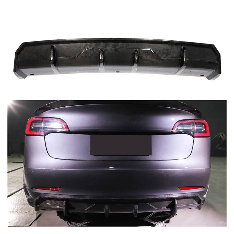 Carbon Fiber Heckstoßstangen-Diffusor-Lippenspoiler Kompatibel mit Tesla Model 3 2016-2019 Auto Heckstoßstangen-Diffusor-Lippensplitter-Spoiler(Matte Diffuser) von DOPQNYLZW
