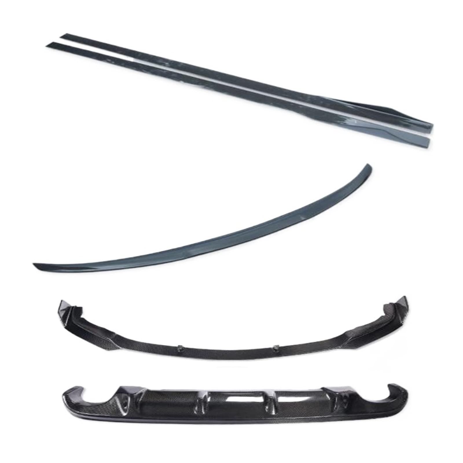Kohlefaser-Autospoiler, Stoßstangen-Frontlippensplitter + Heckstoßstangen-Lippendiffusor, Seitenschweller, kompatibel mit Infiniti Q70 Q70L 2015–2019(All of the) von DOPQNYLZW