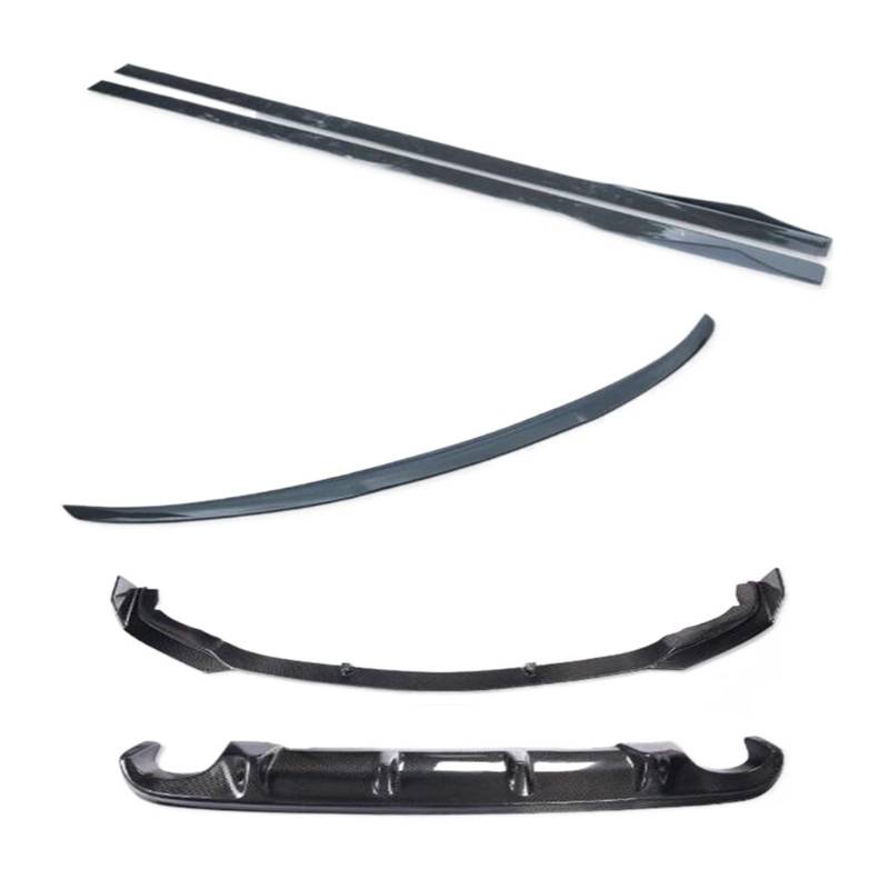 Kohlefaser-Autospoiler, Stoßstangen-Frontlippensplitter + Heckstoßstangen-Lippendiffusor, Seitenschweller, kompatibel mit Infiniti Q70 Q70L 2015–2019(All of the) von DOPQNYLZW
