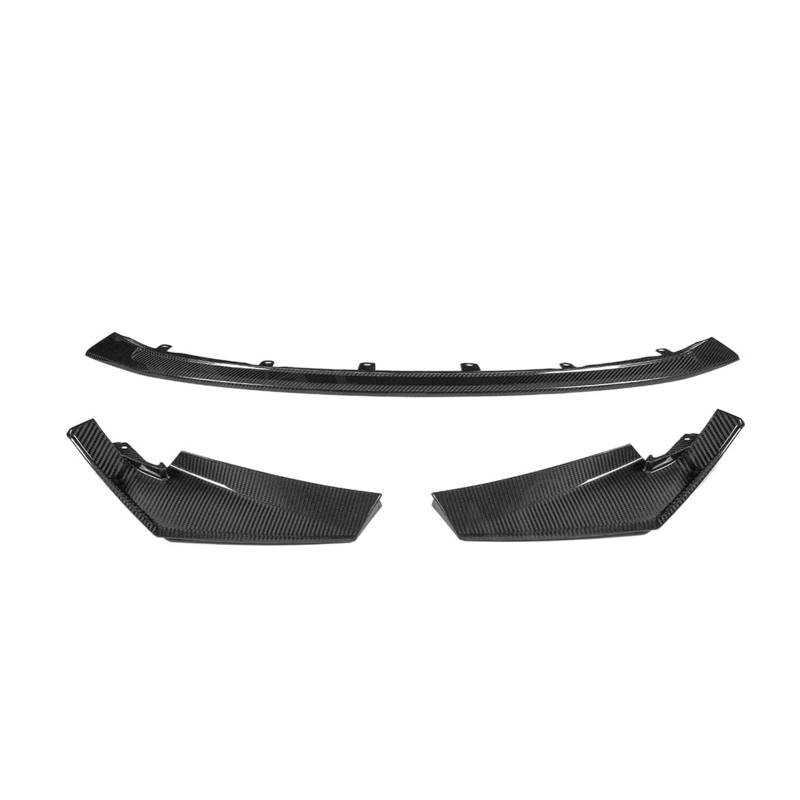 Kohlefaser-Frontlippe, Frontkinn-Spoiler-Splitter-Abdeckungen, kompatibel mit BMW M3 G80 M4 G82 G83 2020+, Kopf-Stoßstangenverlängerung, Auto-Styling(FRP Unpainted Black) von DOPQNYLZW