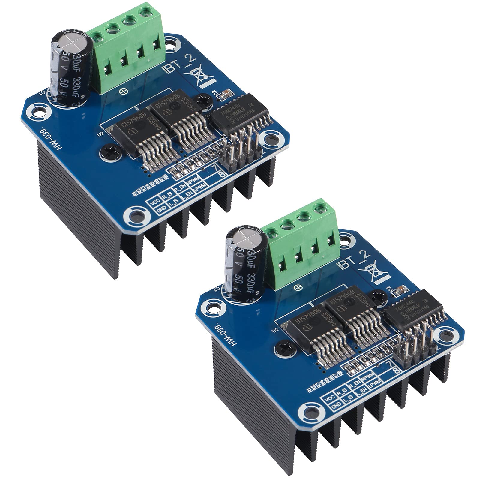 2 Pcs BTS7960 DC-Schrittmotortreibermodul 43A Strombegrenzungssteuermodul H-Brücke PWM Smart Car Board Kompatibel mit Ar duino Raspberry Pi Smart Car 2 Pcs BTS7960 DC-Schrittmotortreibermodul 43A Strombegrenzungssteuermodul H-Brücke PWM Smart Car Board Kompatibel mit Ar duino Raspberry Pi Smart Car von DORHEA