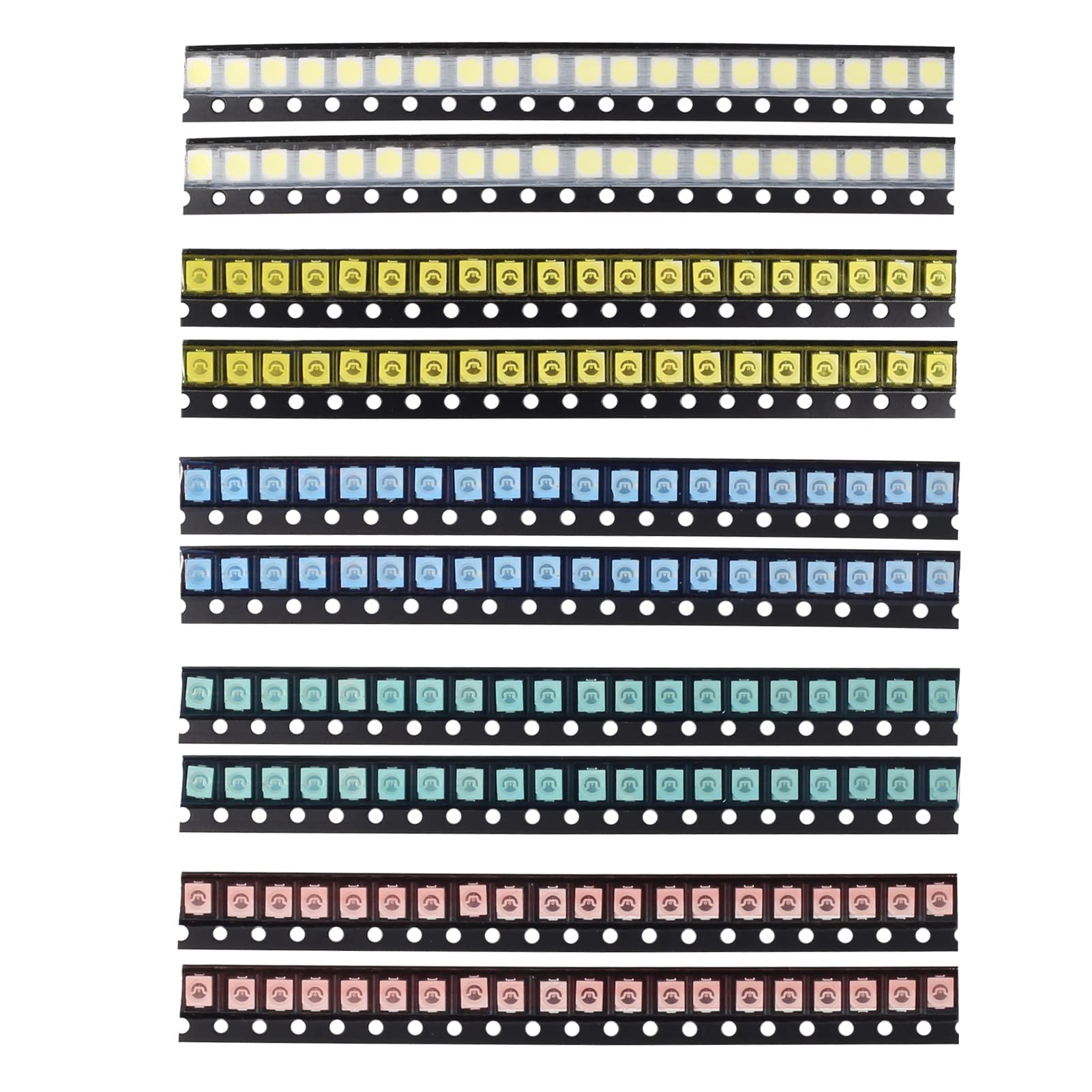 200 Stück SMD-LED-Dioden-Set, 3528/1210 Lichter, verschiedene Dioden, SMD-LED-Dioden-Set, grün, rot, weiß, blau, gelb, Beleuchtungsbirne, je 40 Stück Lampen, Leuchtdioden, 03528/1210 LED-Set 200 Stück SMD-LED-Dioden-Set, 3528/1210 Lichter, verschiedene Dioden, SMD-LED-Dioden-Set, grün, rot, weiß, blau, gelb, Beleuchtungsbirne, je 40 Stück Lampen, Leuchtdioden, 03528/1210 LED-Set von DORHEA