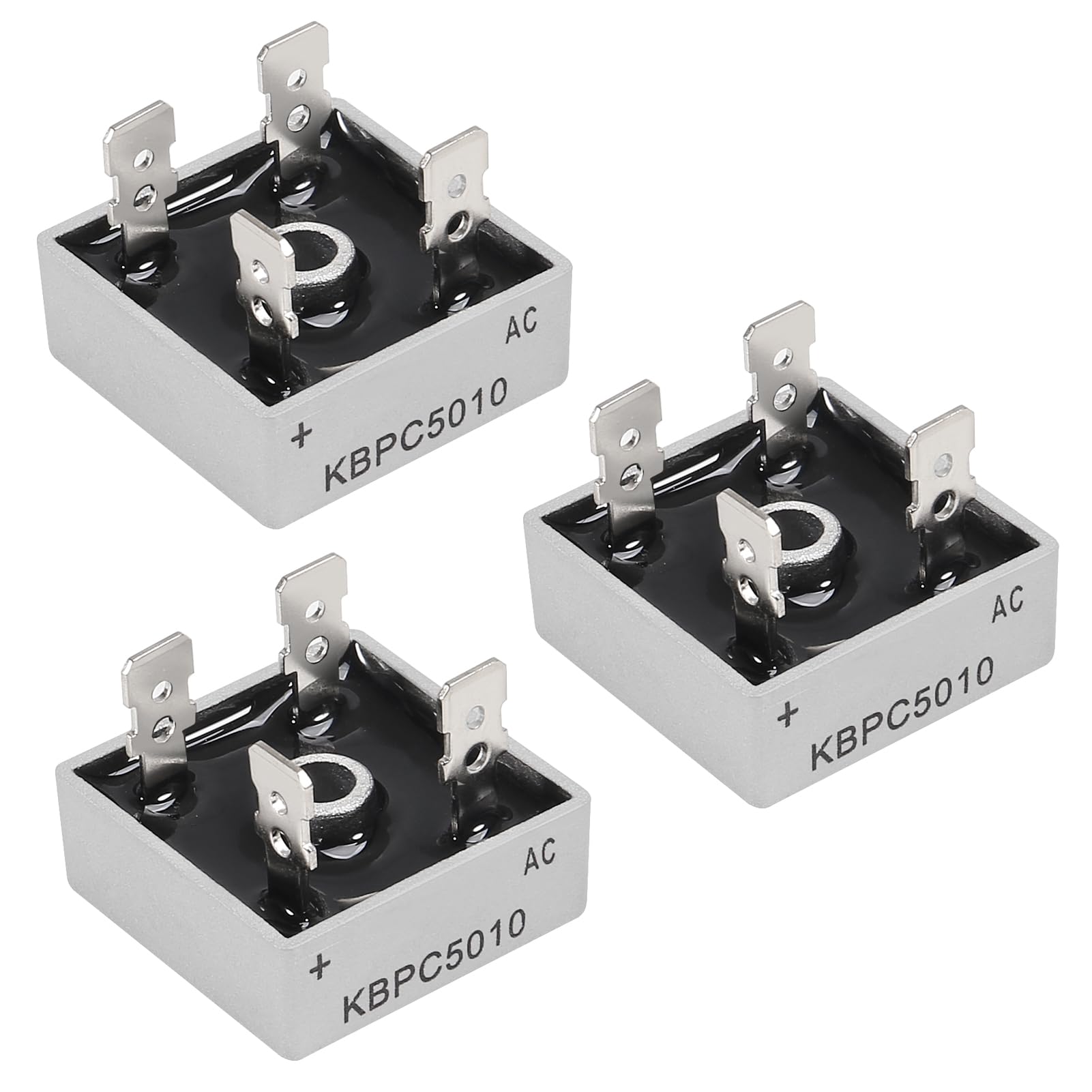 3 Stück KBPC5010 50 A 1000 V Brückengleichrichterdiode, einphasig, Vollwelle, 50 Ampere, 1000 Volt, elektronische Siliziumdioden, AC/DC-Vollbrücken-Spannungsgleichrichter, Durchgangsloch, 4-polig 3 Stück KBPC5010 50 A 1000 V Brückengleichrichterdiode, einphasig, Vollwelle, 50 Ampere, 1000 Volt, elektronische Siliziumdioden, AC/DC-Vollbrücken-Spannungsgleichrichter, Durchgangsloch, 4-polig von DORHEA