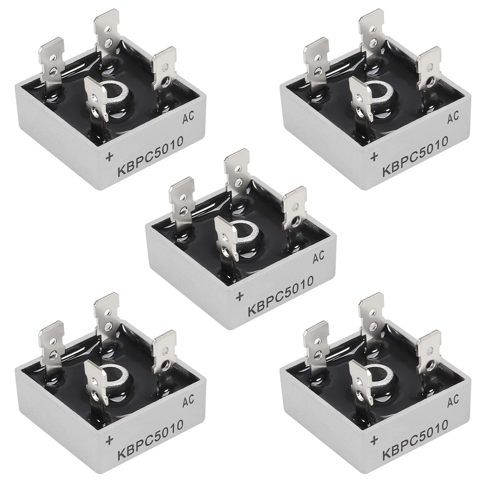 5 Stück KBPC5010 50 A 1000 V Brückengleichrichterdiode, einphasig, Vollwelle, 50 Ampere, 1000 Volt, elektronische Siliziumdioden, AC/DC-Vollbrücken-Spannungsgleichrichter, Durchgangsloch, 4-polig 5 Stück KBPC5010 50 A 1000 V Brückengleichrichterdiode, einphasig, Vollwelle, 50 Ampere, 1000 Volt, elektronische Siliziumdioden, AC/DC-Vollbrücken-Spannungsgleichrichter, Durchgangsloch, 4-polig von DORHEA