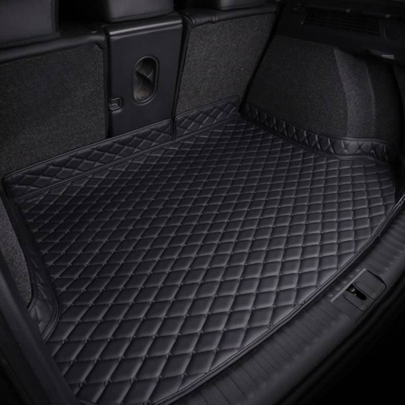 Auto Leder Kofferraummatte für Audi Q4 e-tron 2022-2024, Antirutschmatte Wasserdicht Kratzfeste Kofferraumwanne Kofferraumschutz,Black-Plus von DOUII