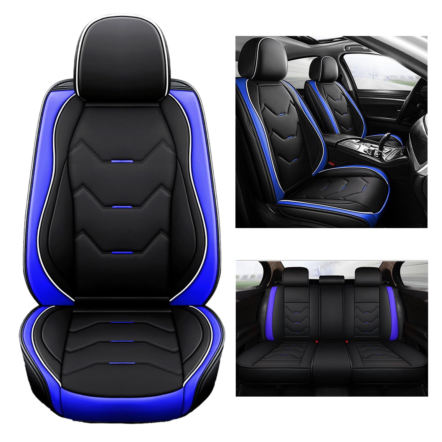 DOUKI Autositzbezüge für BMW 3 Series G20 G21 G28 2000-2023, Komfortabler wasserdichtes Sitzbezügesets Sitzschutz Auto Zubehör,Blue von DOUKI