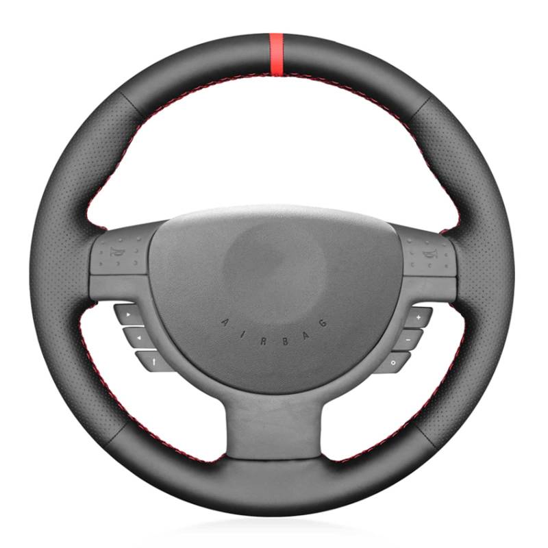 Schwarzer Leder-Auto-Lenkradbezug, für Opel Corsa C Combo C für Vauxhall Tigra 2000–2005–2006. Handgenähter Auto-Lenkradbezug von DOUKI