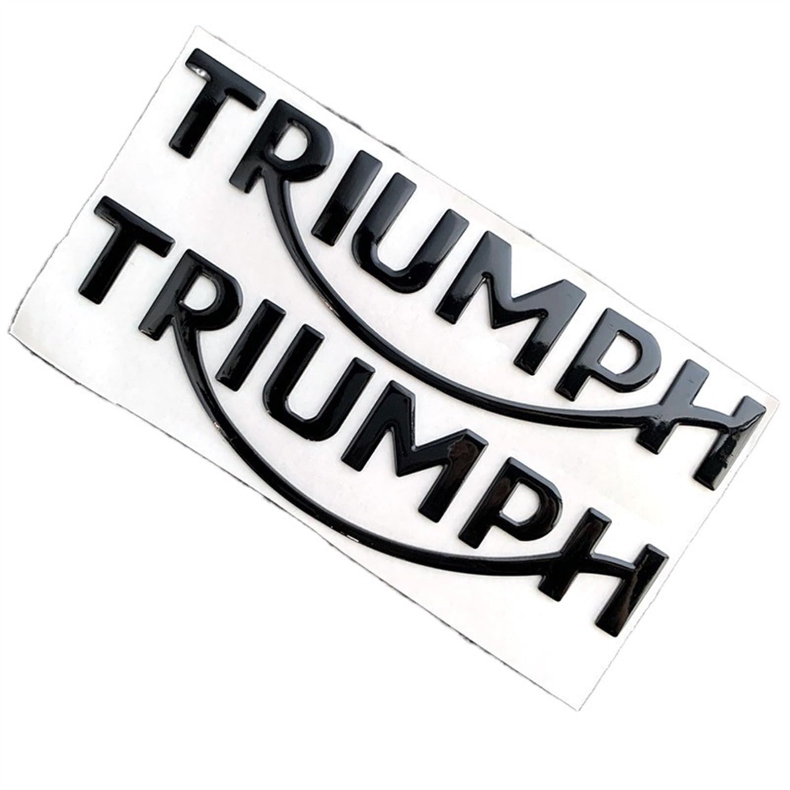 Motorrad-Abzeichen-Logo-Aufkleber, Geeignet for T-ri-um-ph Motorrad, Modifizierter Kraftstofftank-Aufkleber, 3D-Weichgummi-T-RI-UM-PH-Logo (Color : Black) von DOVPOD