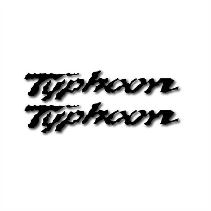 Reflektierender Motorrad-Logo-Aufkleber, Helmaufkleber, Kraftstofftankaufkleber, Windschutzscheibenaufkleber, Heckkastenaufkleber, Geeignet for Typhoon Typhoon (Color : Black) von DOVPOD