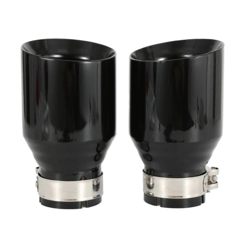 Auspuffblende 1 PC Universal Auto Edelstahl Auspuffrohr Bevel Edeg Glänzend Schwarz Schalldämpfer Spitze Auspuffendrohr(57MM IN 101MM Out) von DPEDFVXVMR