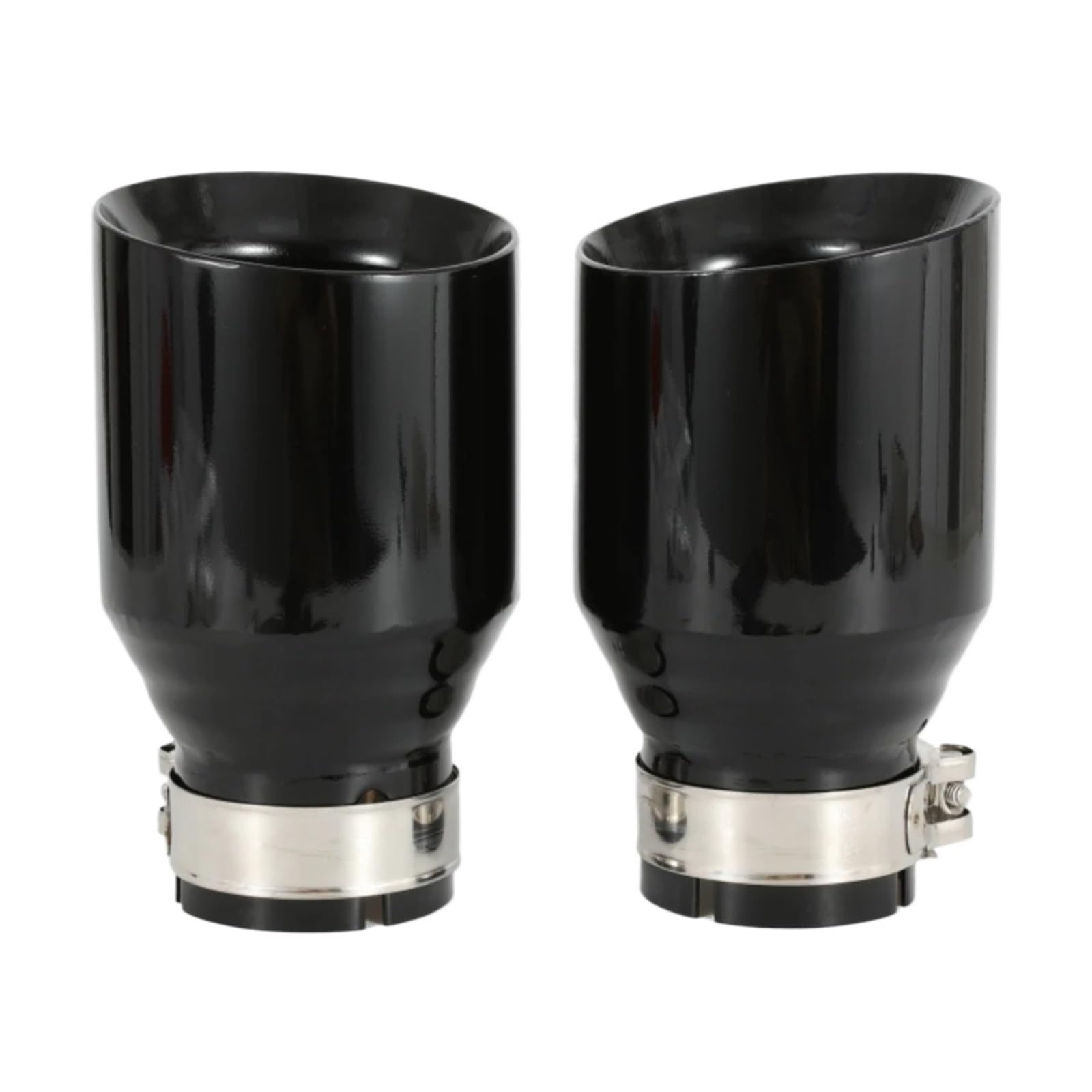 Auspuffblende 1 PC Universal Auto Edelstahl Auspuffrohr Bevel Edeg Glänzend Schwarz Schalldämpfer Spitze Auspuffendrohr(63MM IN 76MM Out) von DPEDFVXVMR