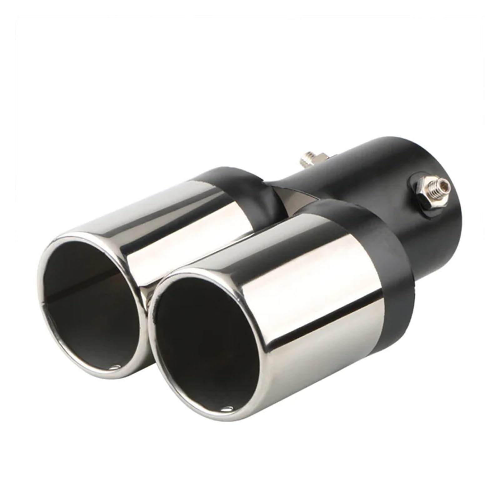 Auspuffblende 1 STÜCKE 2.5 "Endrohr Einlass Auto Auspuff Schalldämpfer Rohr Schwanz Edelstahl Gebogene Doppel Outlet Auspuffendrohr(Blackchrome Straight) von DPEDFVXVMR