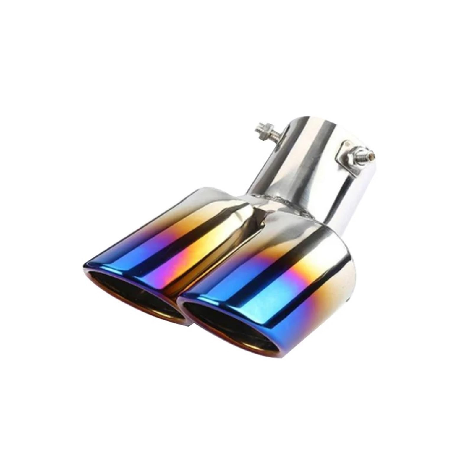 Auspuffblende 1 STÜCKE 2.5 "Endrohr Einlass Auto Auspuff Schalldämpfer Rohr Schwanz Edelstahl Gebogene Doppel Outlet Auspuffendrohr(Burnt Blue Bent) von DPEDFVXVMR