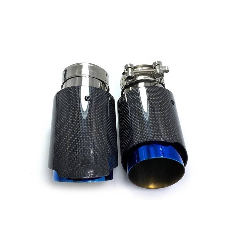 Auspuffblende 1 Stücke Auto Auspuffrohr Edelstahl Gerade Schalldämpfer Spitze Für F30 Carbon Faser Glänzend Schwanz Ende Auspuffendrohr(IN 51MM-Out 89MM) von DPEDFVXVMR