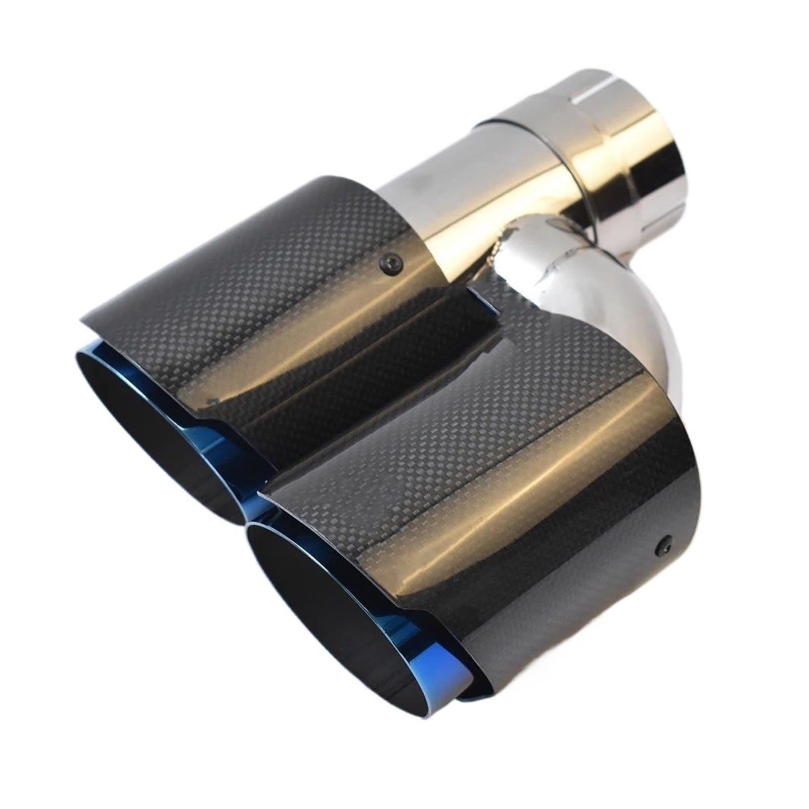 Auspuffblende 1PC Auto Auspuff Spitze Glänzend Blau Edelstahl Gerade Schalldämpfer Rohr Ende Schwanz Carbon H Stil Linke Seite Auspuffendrohr(57-89MM) von DPEDFVXVMR
