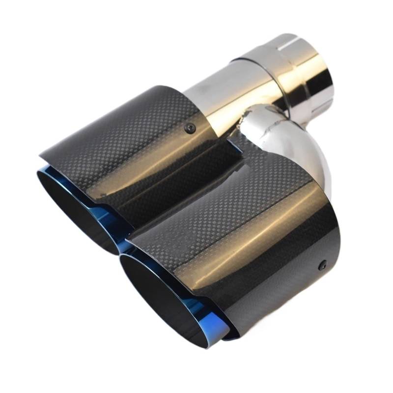 Auspuffblende 1PC Auto Auspuff Spitze Glänzend Blau Edelstahl Gerade Schalldämpfer Rohr Ende Schwanz Carbon H Stil Linke Seite Auspuffendrohr(57-89MM) von DPEDFVXVMR