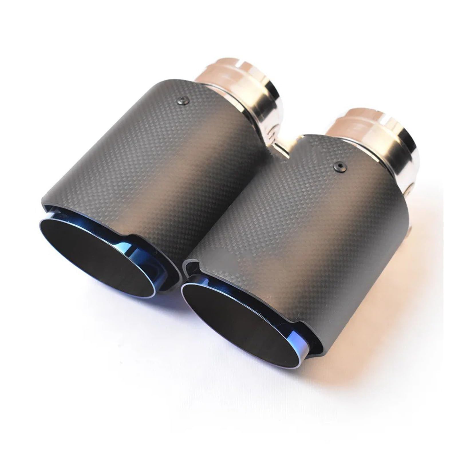 Auspuffblende 1PC Auto Schalldämpfer Spitze Gerade Edelstahl Auspuff Schwanz Ende Flansch Matt Verbrannt Blau Auspuffendrohr(57-101mm) von DPEDFVXVMR