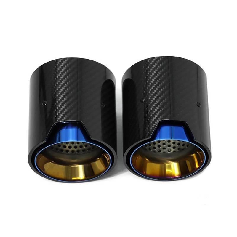 Auspuffblende 2 Stücke Für F30 M335i M340i F32 F33 F36 M435i M440i Auto Schalldämpfer Spitze Endrohr Carbon Faser ID60mm Auspuff Auspuffendrohr(Blue) von DPEDFVXVMR